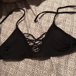 Black target bikini top